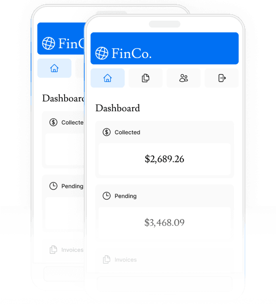 Screenshot of the invoice project showing the mobile version